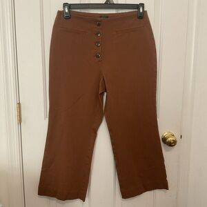 Ann Taylor Tan Button-Front Trousers